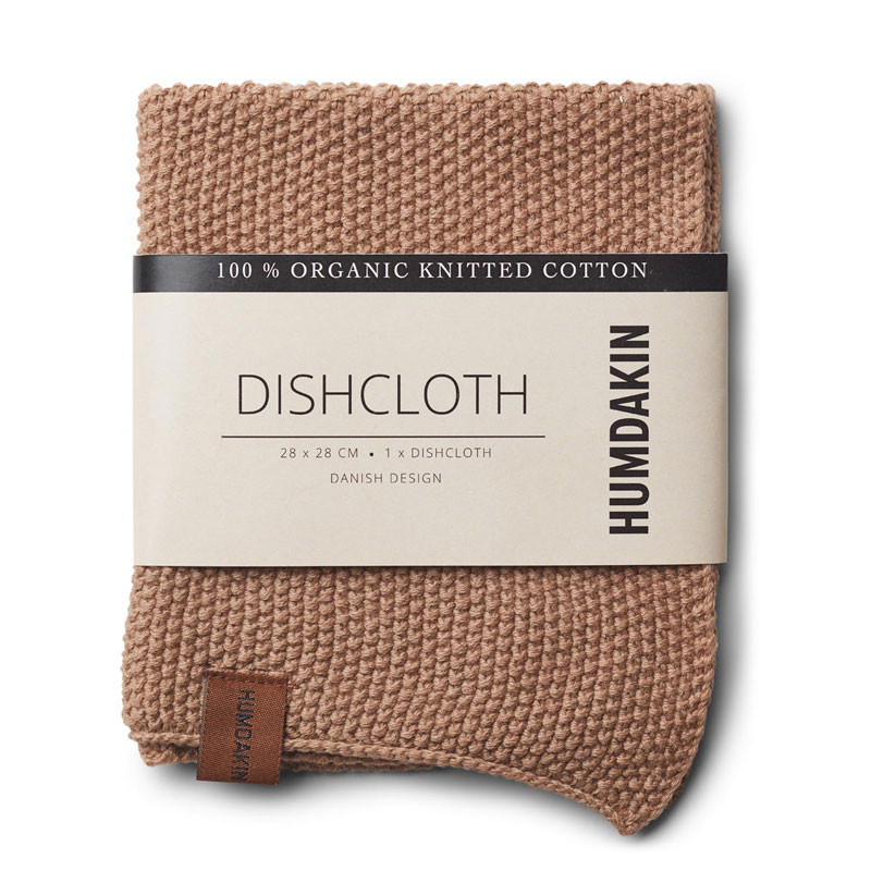 Humdakin Knitted Dishcloth Latte Bløde Tekstiler Til Hele Hjemmet