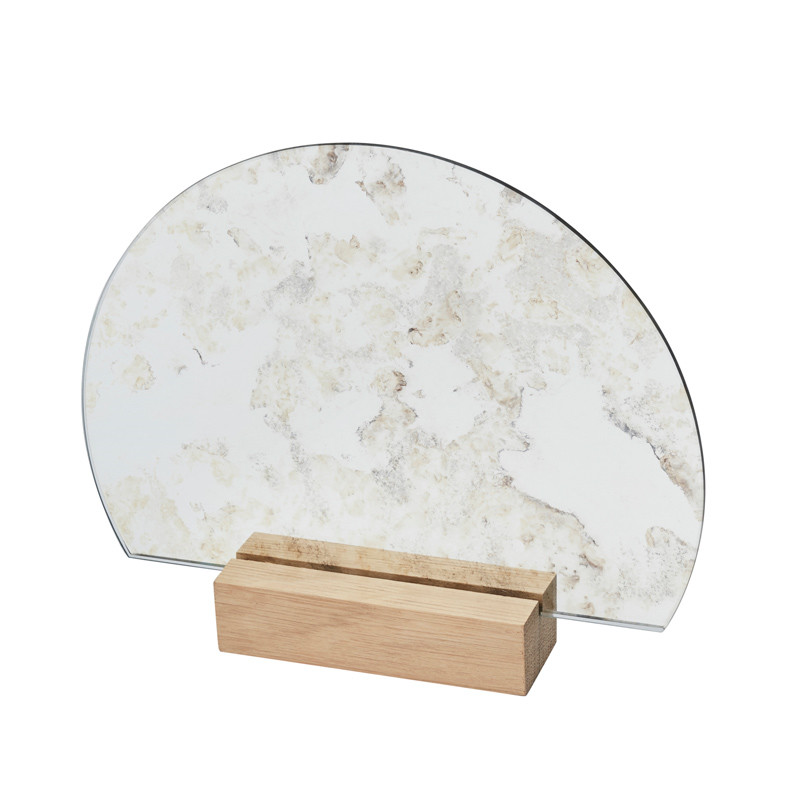 Kristina Dam Half-Moon Mirror Oak Base