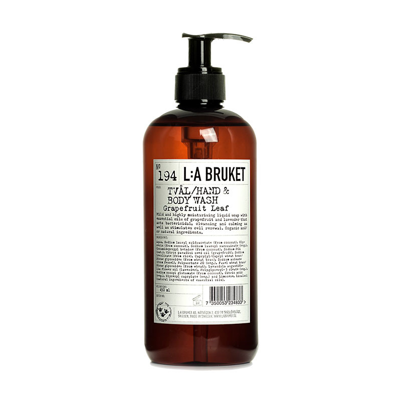 L:A Bruket L:A Bruket Liquid Soap Grapefruit Leaf 450 Ml Skønne Livsstilsprodukter - Delikatesser, Velvære, Lyd & Bøger