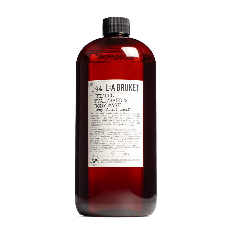 L:A Bruket Hand & Body Wash Grapefruit Leaf Refill Skønne Livsstilsprodukter - Delikatesser, Velvære, Lyd & Bøger