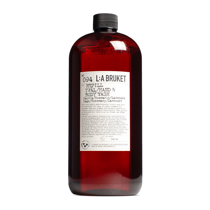 L:A Bruket Hand & Body Wash Sage Rosemary Lavender Refill Skønne Livsstilsprodukter - Delikatesser, Velvære, Lyd & Bøger