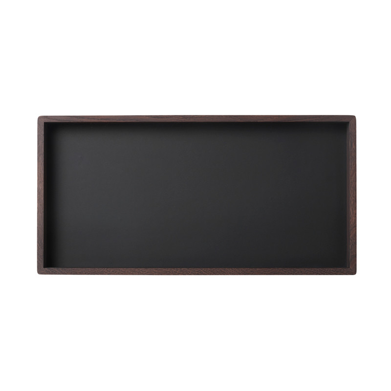 Louise Roe Smoked Oak Black Linoleum Tray Rektangulær