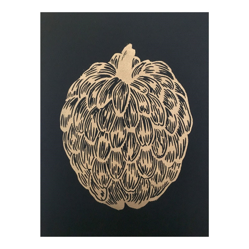 Monika Petersen Monika Petersen Guld Cherimoya Plakat Sort A4 Gaveideer Til Enhver Anledning
