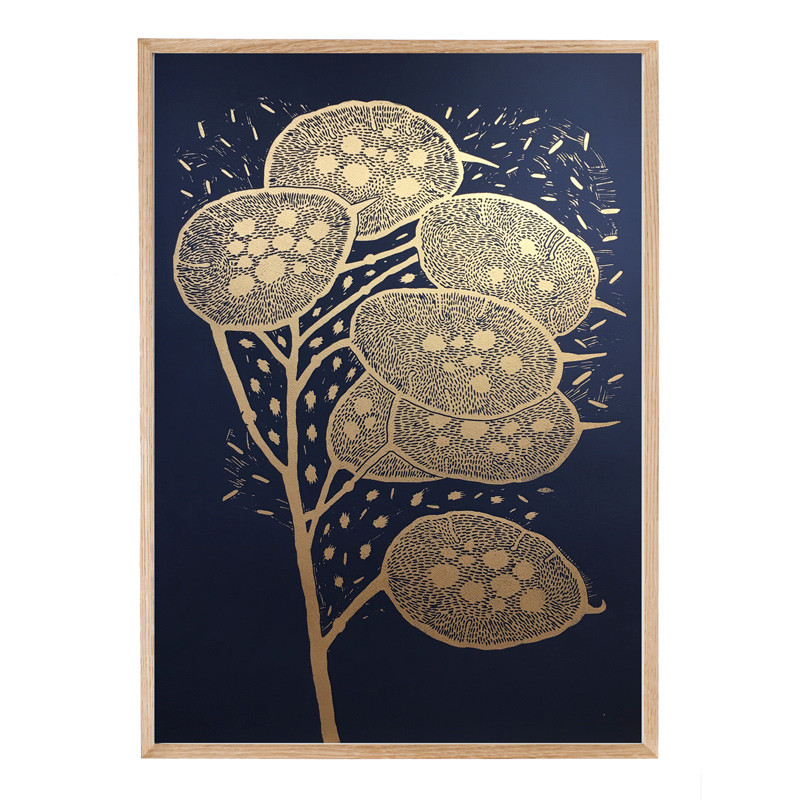 Monika Petersen Winter Branch Gold/Indigo 50 X 70 Cm