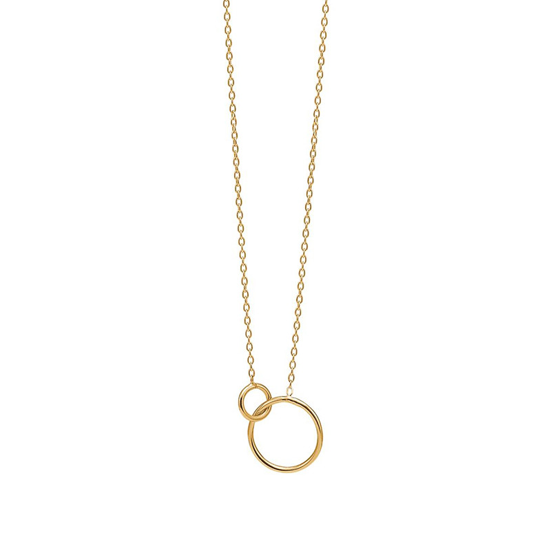 Enamel Copenhagen Enamel Copenhagen Double Circle Necklace Gold-Plated Nyheder Til Boligindretning