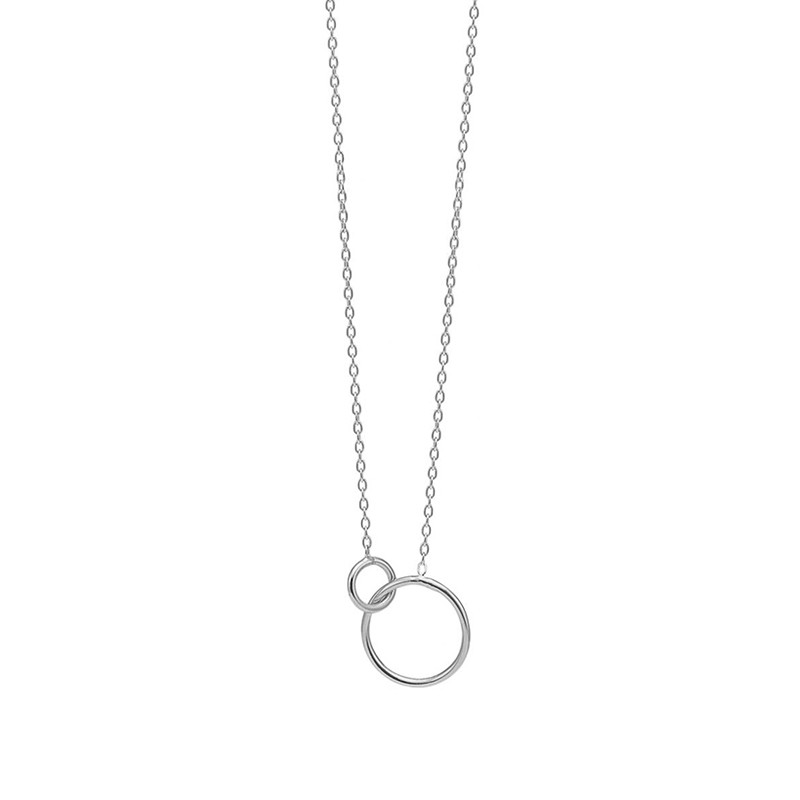 Enamel Copenhagen Double Circle Necklace Silver