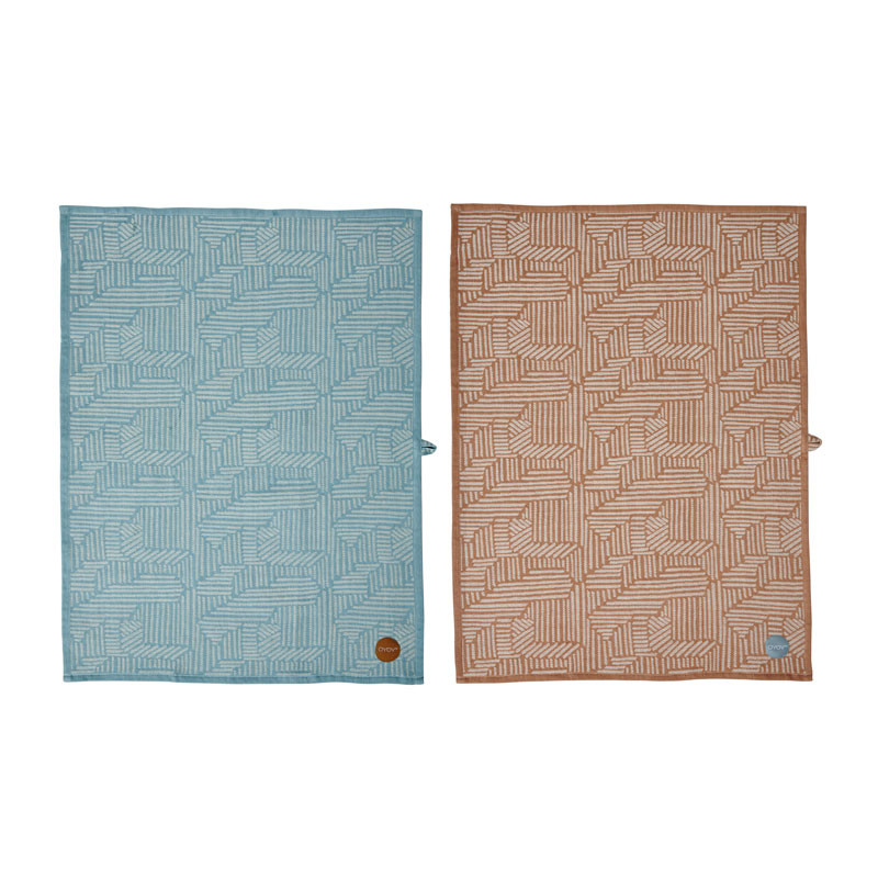 Oyoy Paddy Tea Towel Dusty Aqua & Caramel Gaveideer Til Enhver Anledning
