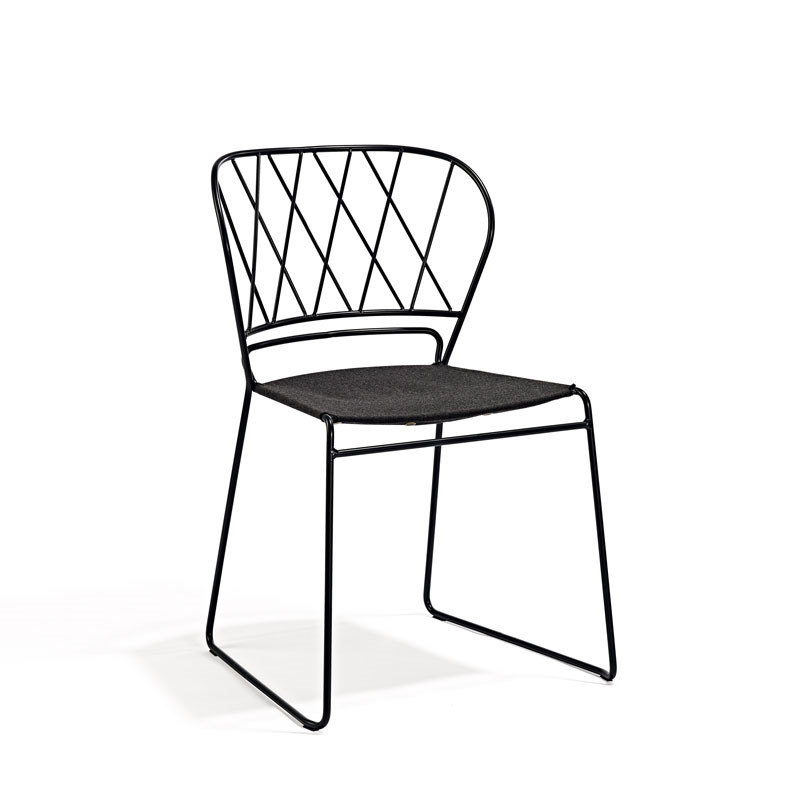 Skargaarden Resö Chair Grey Metal Grey Fabric Seat Designermøbler Til Hele Hjemmet
