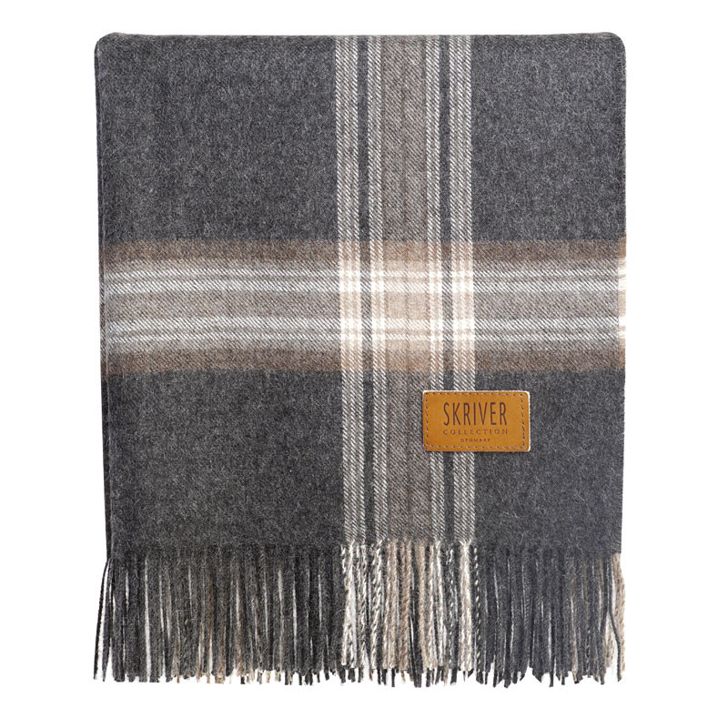 Skriver Collection Baby Alpaca Plaid Brown Grey Vilde Påsketilbud