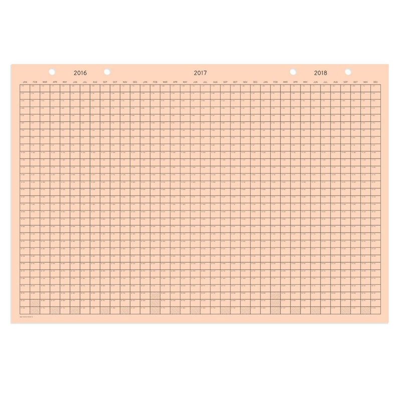 Studio E.O 3 Year Calendar Salmon