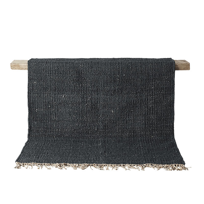 Tell Me More Hemp Rug Black