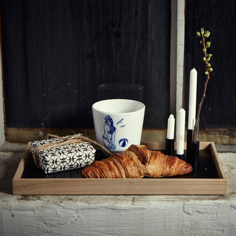 The Oak Men Candle Tray Oak/Black