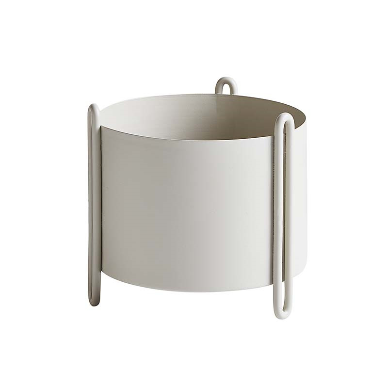 Woud Pidestall Flower Pot Grey Small