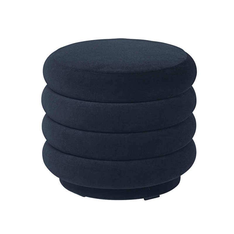 Ferm Living Pouf Round Dark Blue Small Designermøbler Til Hele Hjemmet