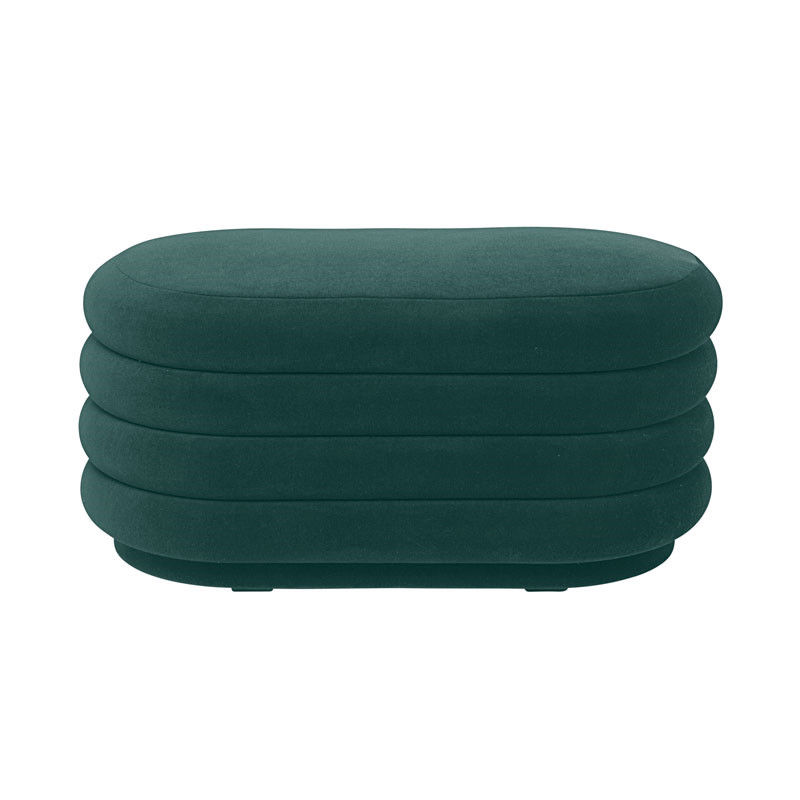 Ferm Living Pouf Oval Dark Green Medium Designermøbler Til Hele Hjemmet