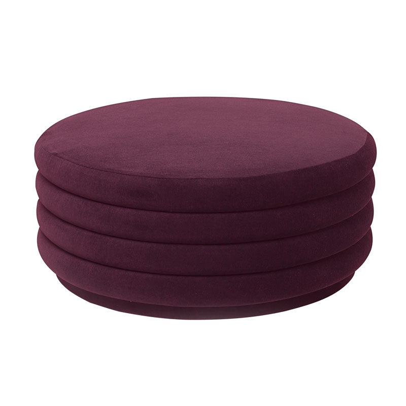 Ferm Living Pouf Round Bordeaux Large