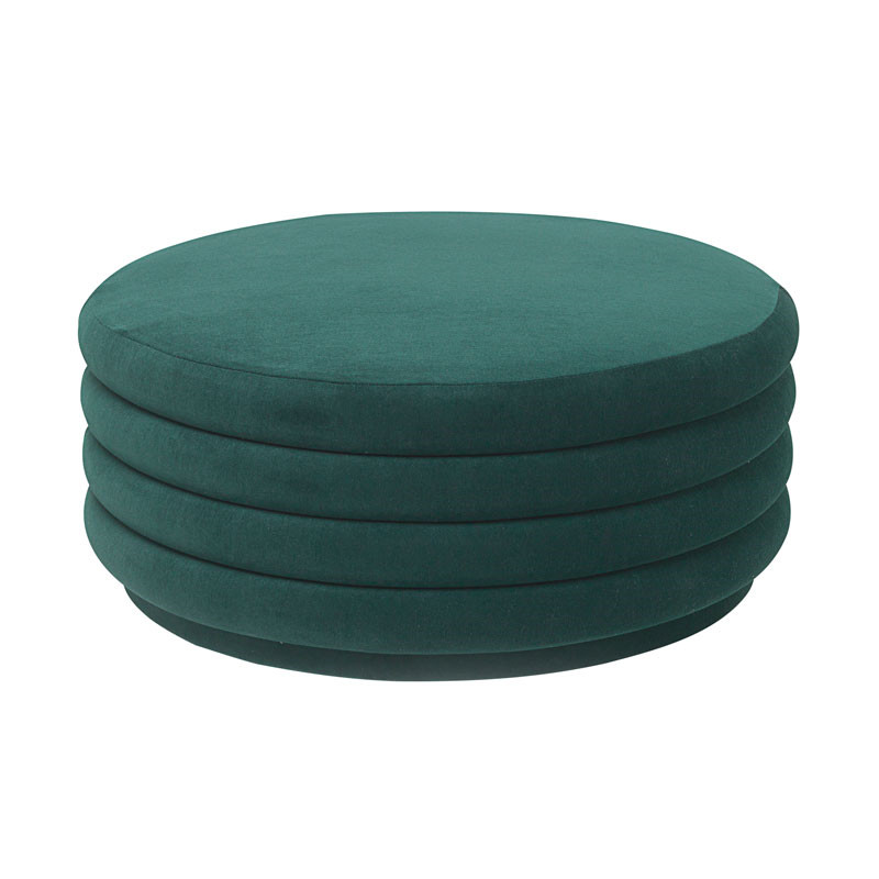 Ferm Living Ferm Living Pouf Round Dark Green Large Designermøbler Til Hele Hjemmet
