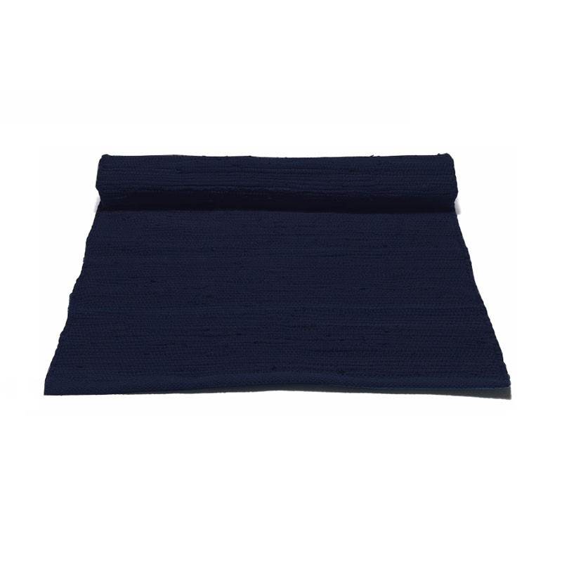 Rug Solid Deep Ocean Blue Bomuldstæppe