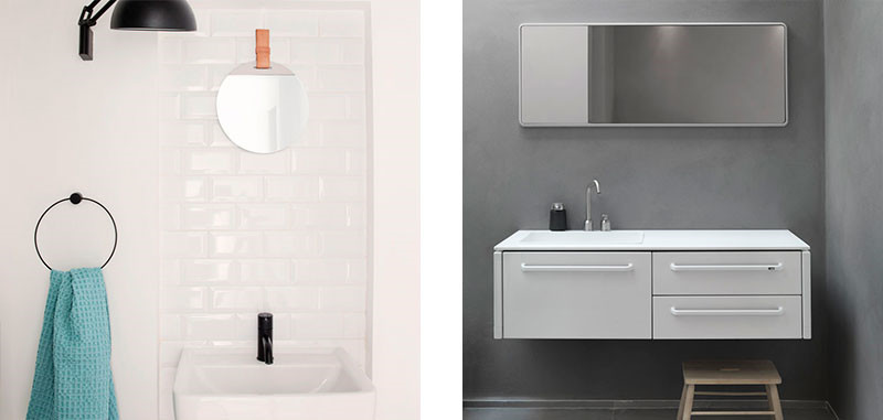 Lille badeværelse inspiration» hjælp til fÃ¥ kvadratmeter » livingshop.dk Badeværelse spejle