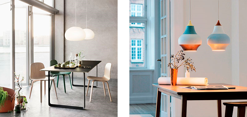 Spisestue inspiration » hjælp til spisestue indretning » livingshop.dk Lamper til spisestue
