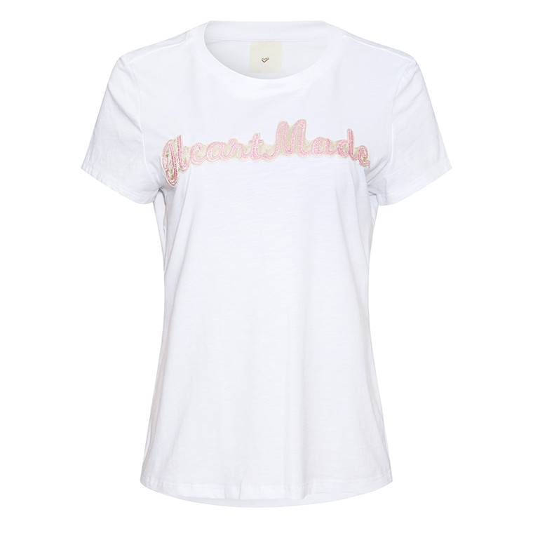 Esla hvid/rosa t-shirt - | Rikke Solberg