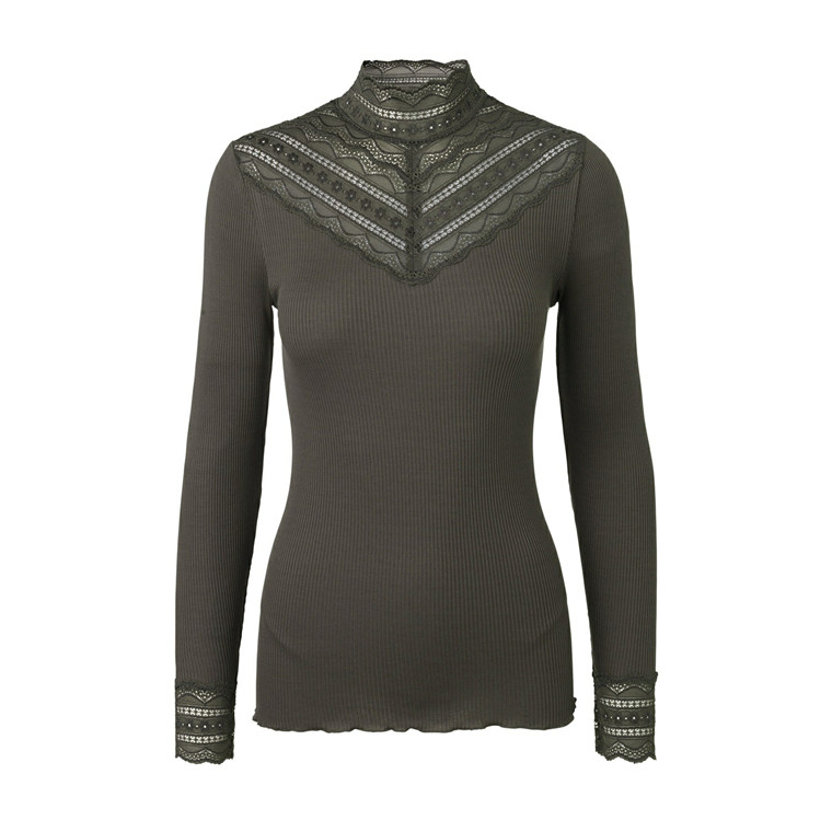 Rosemunde T Silky Lace T-Shirt Olive Night 4262 509 main image 0