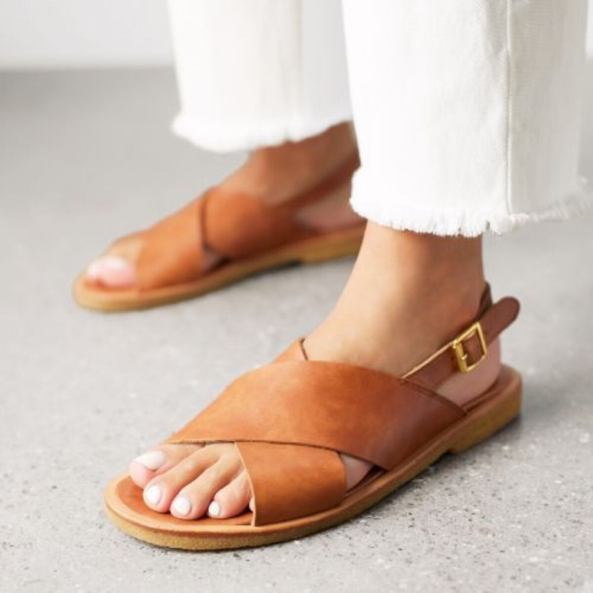 Cognac sandal - Angulus | Rikke Solberg
