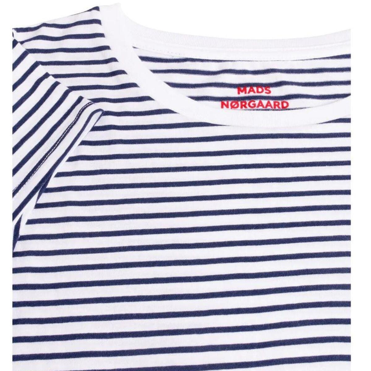 Organic Stripe Hvid/Blå t-shirt - Mads Nørgaard| Solberg
