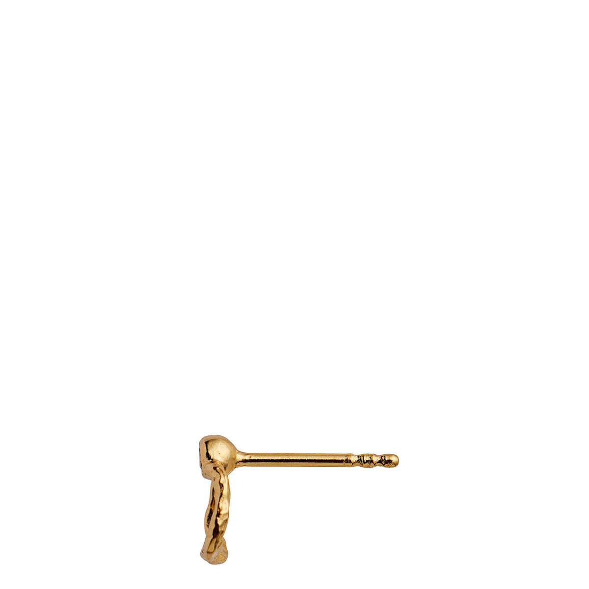 STINE A WAVY CIRCLE ØRERING WITH STONE LEFT GOLD main image 1