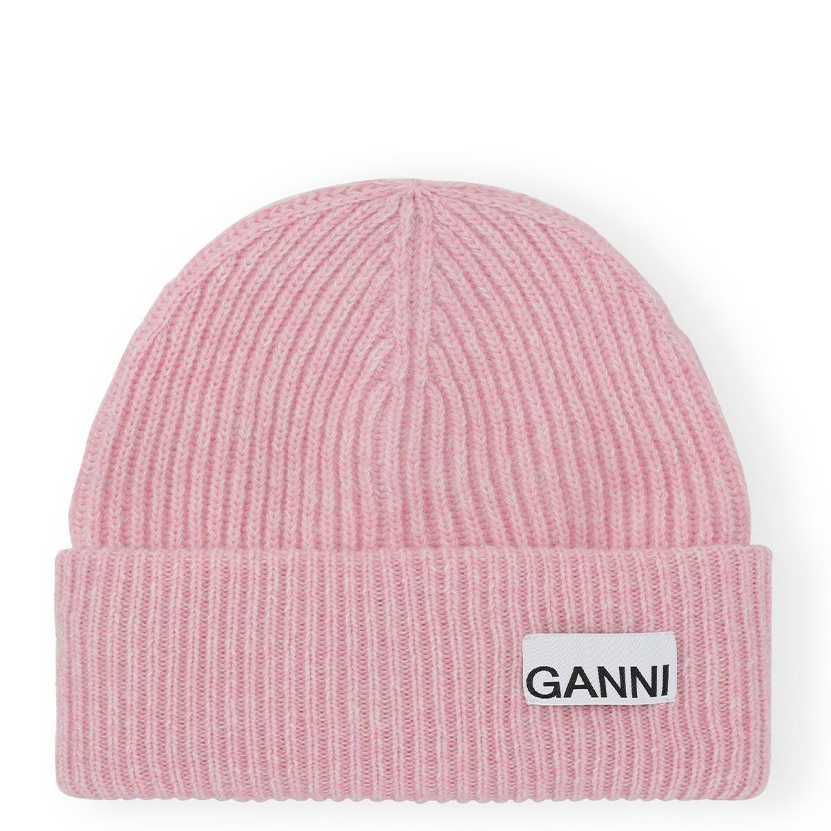 Ganni Ribbed Recycled Wool Beanie Brazilian Sand - SS25 - US
