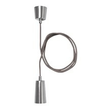 PLUMEN DROP Fatning - 2M ledning - E27 - CHROME