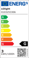 e3 LED G9, C822, CRI80, 250lm, 360dg, (=28W HAL)