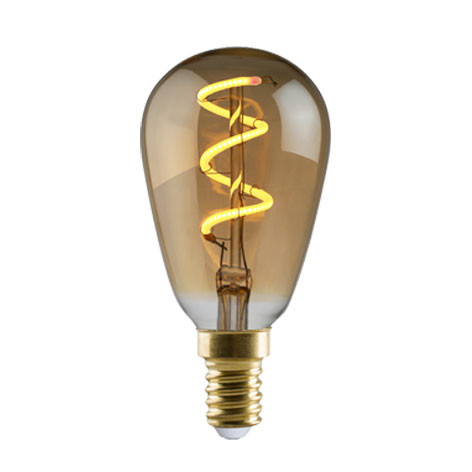 på Diktere Legitimationsoplysninger e3light LED Vintage ST45 E14 Spiral, Golden, Dimmable - e3Light