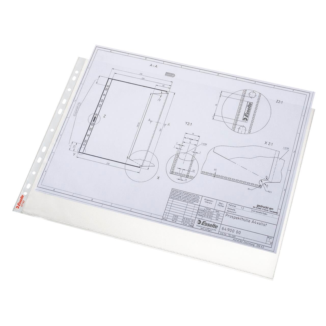 Plastlomme Ess A3 tværformat 0,09mm, 50 stk. billede