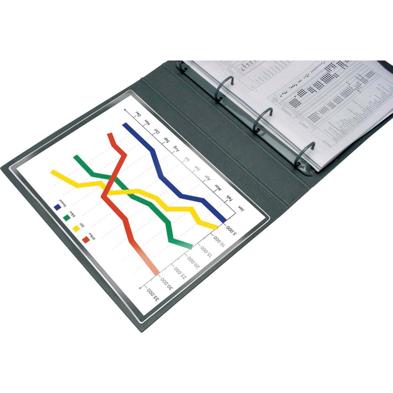 B.N.T 453700, Sort, Transparent, Plast, 1 kort, A4, 220 x 305 mm, 375 mm