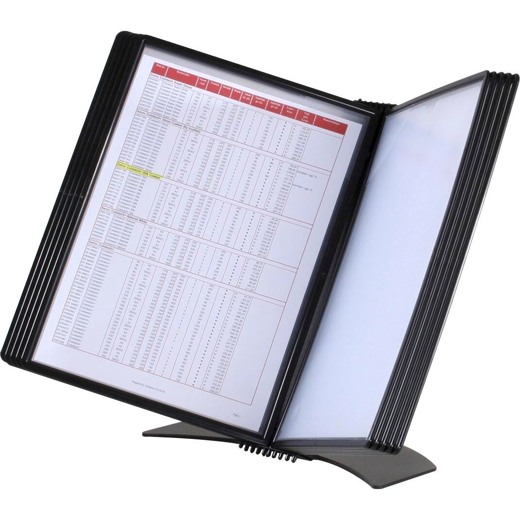 Registersystem, BNT A4 Easymount t/5 lommer bord, sort