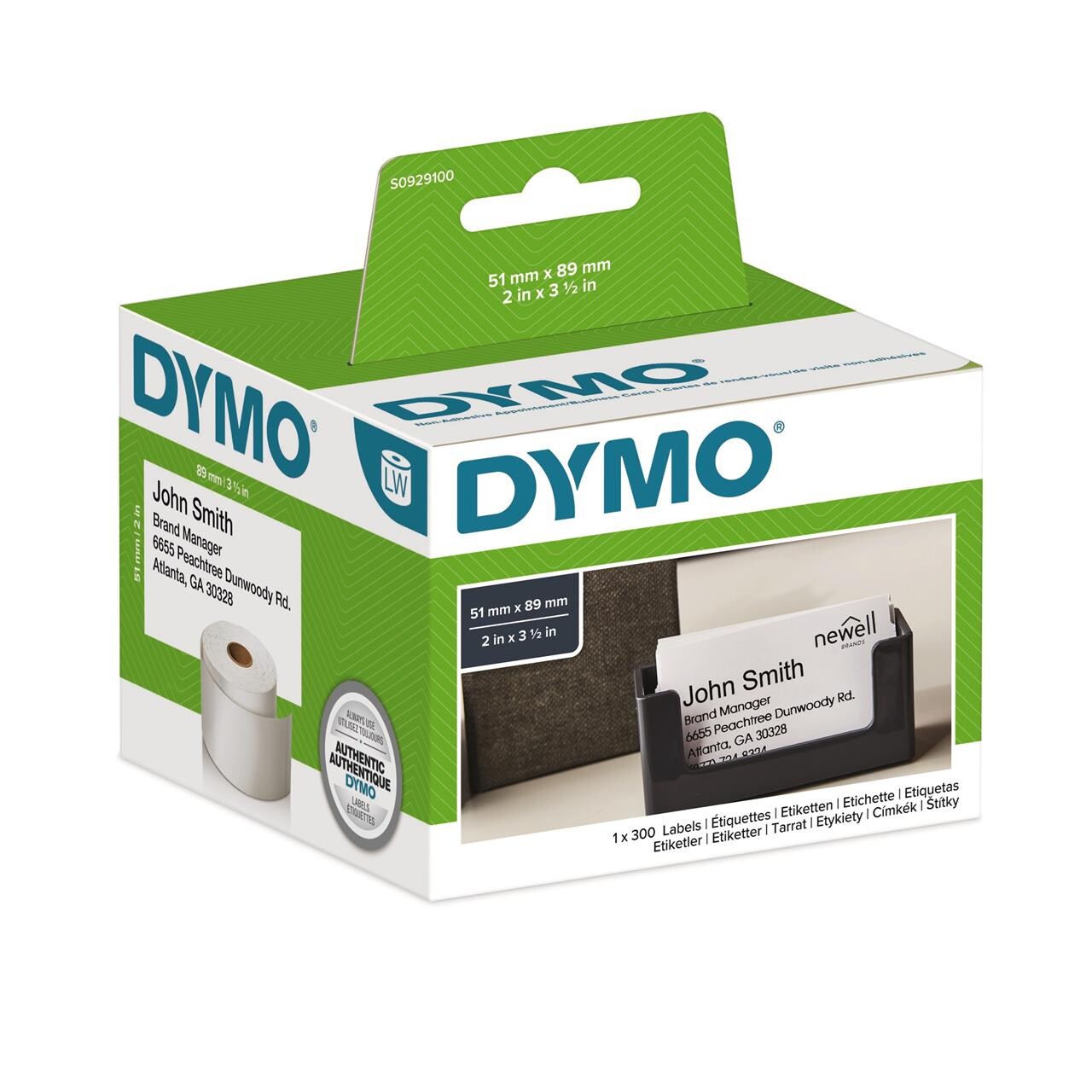 DYMO gæste/navneskilt 51x89 mm u/lim rl/300 stk.