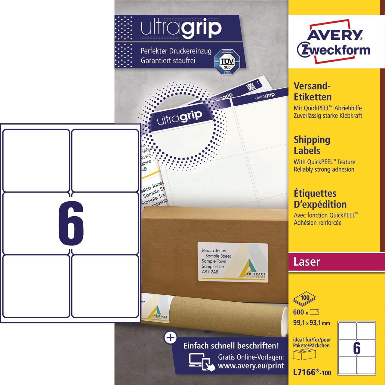 Laserlabel Avery 99 1x93 1mm 6 Ark 100ar