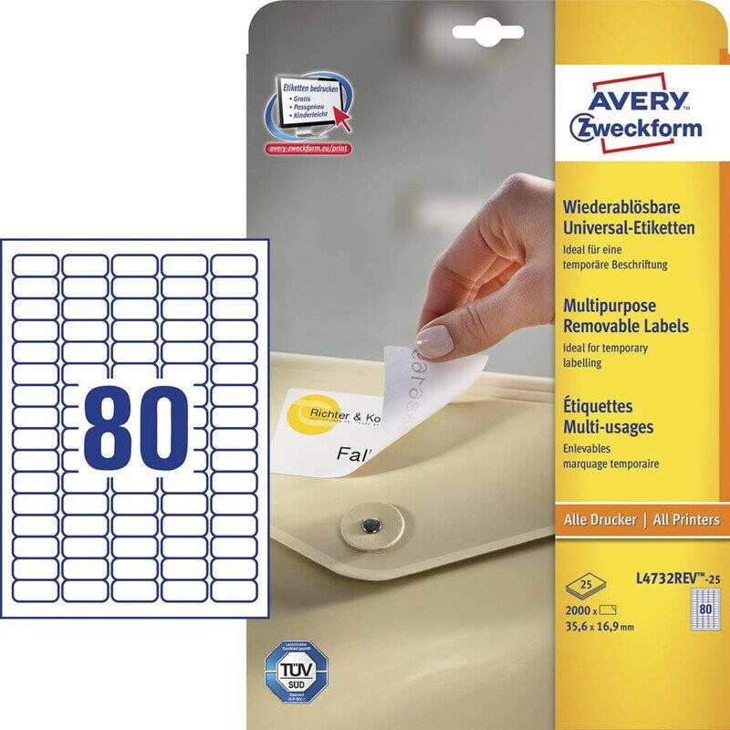 Laserlabels Avery L4732 35,6x16,9mm billede