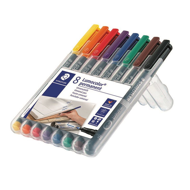 Staedtler Lumocolor 318 permanent marker - 8 ass fv. F 0,6 mm billede
