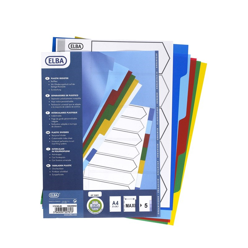 Elba Faneblade A4 Maxi PP 5-delt