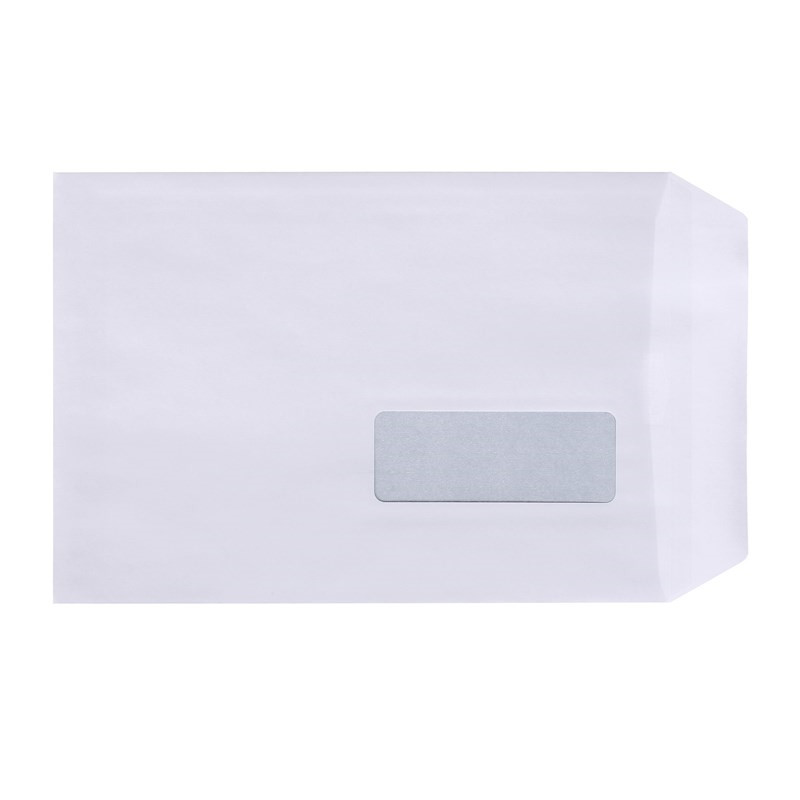 Konvolut C5P Mailman 90g hvid selvklædende med rude til højre (500 stk.)