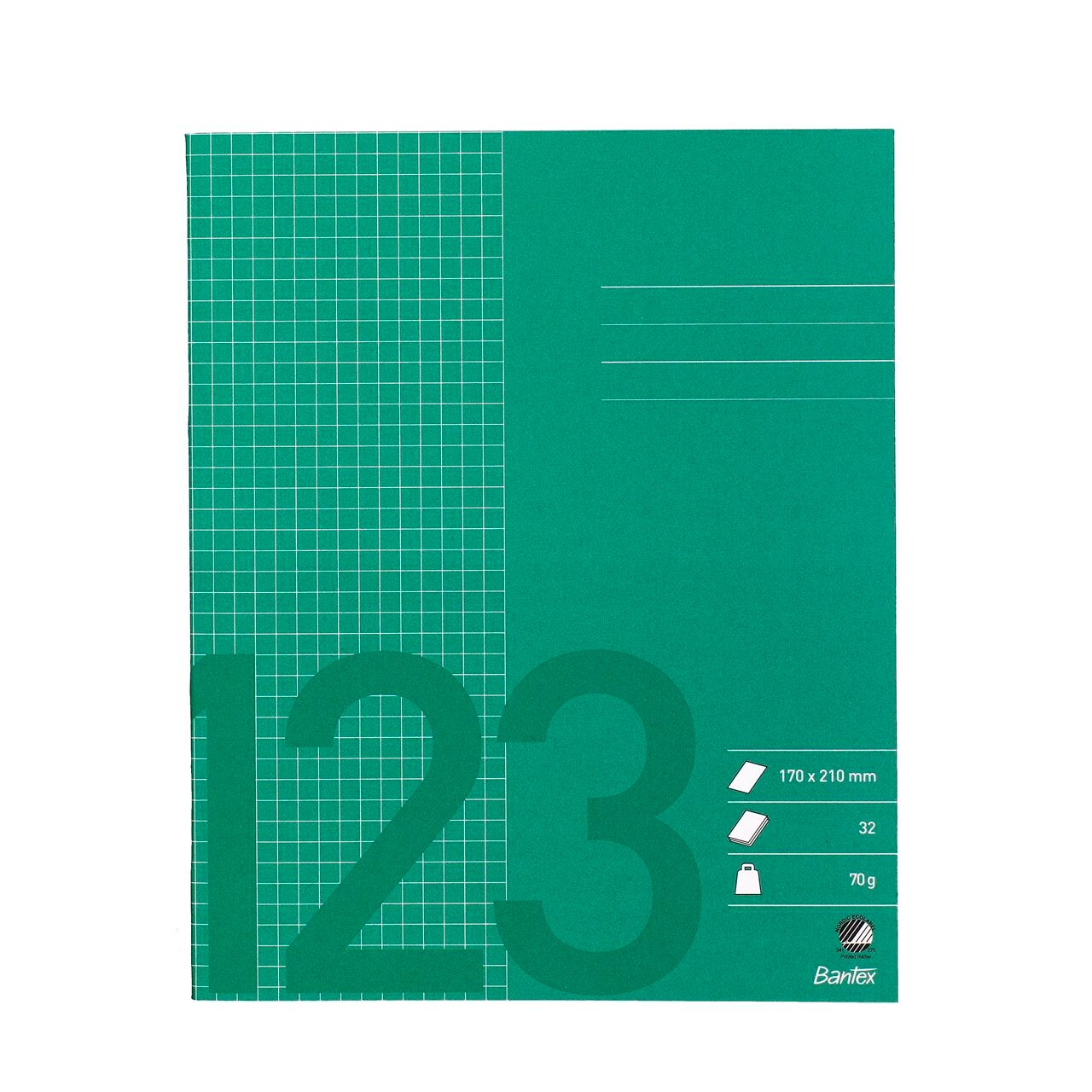 Bantex Skolehæfte 17x21 cm kvad. grøn billede
