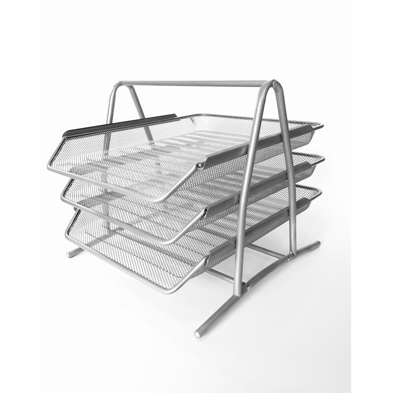 Brevbakkesæt tråd metal MESH m/3 bakker sølv billede