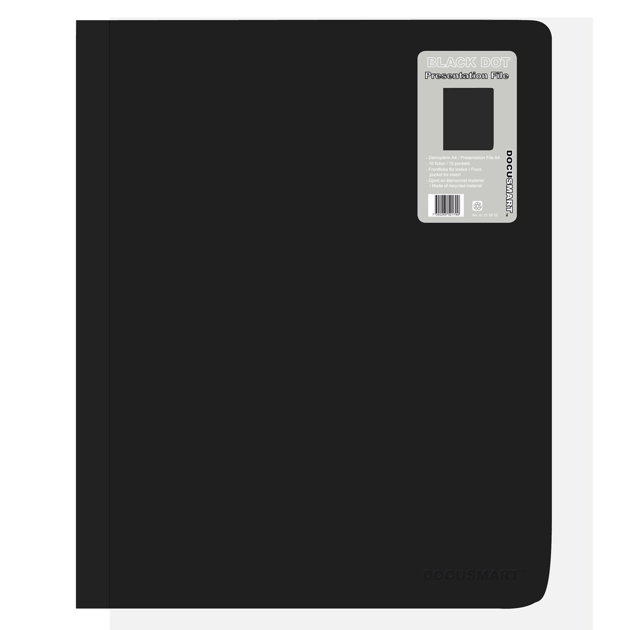 BNT demomappe PP m/10 lommer og forsidelomme - A4, Sort billede