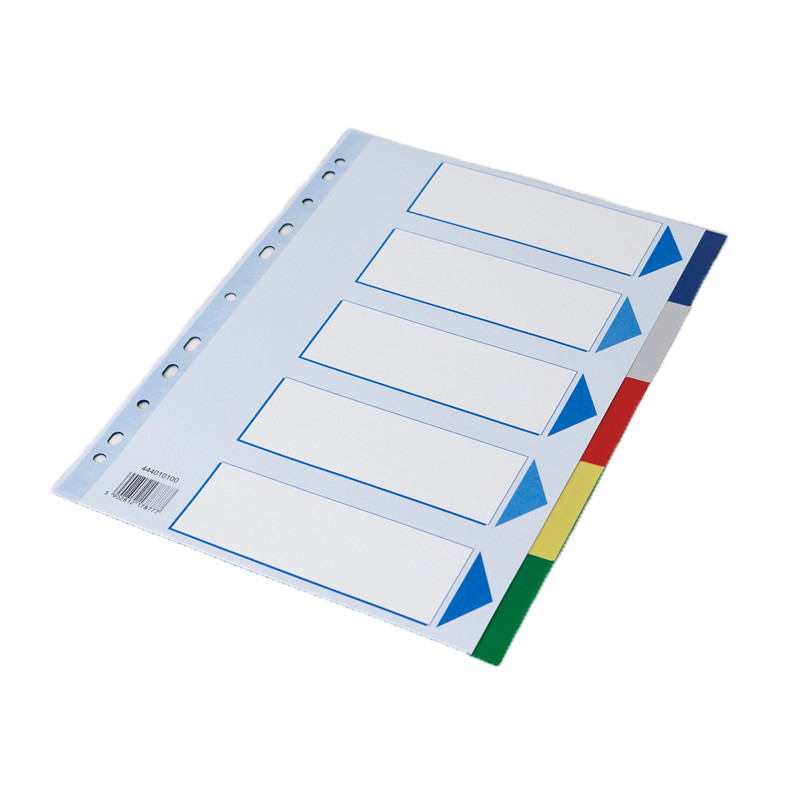 Faneblade Q-Line A4 plast med karton forside 5-delt - (25 sæt)