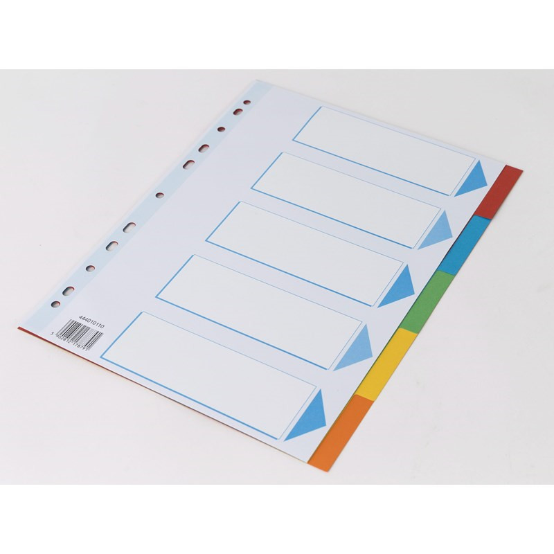 Faneblade Q-Line A4 plast med karton forside 5-delt - (25 sæt)