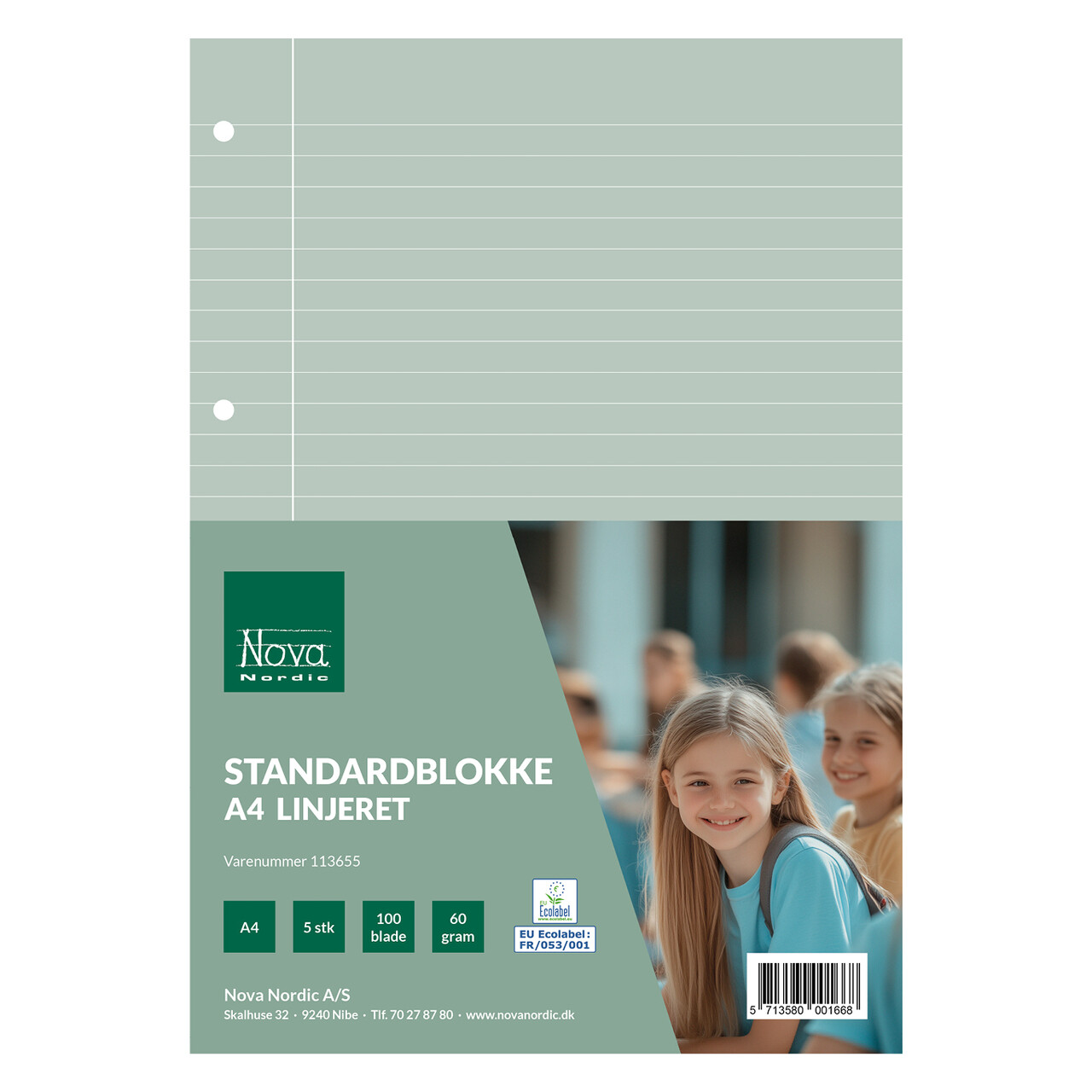 Nova Standardblokke A4 Linjeret 5 stk.