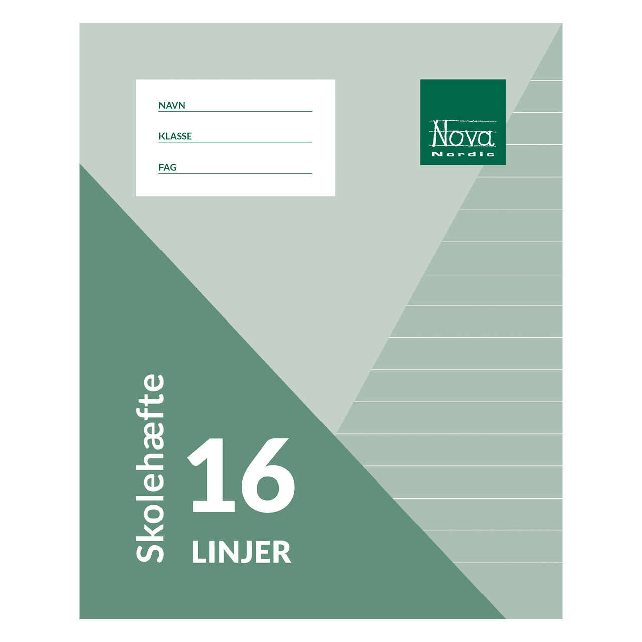 25 stk. Nova Skolehæfte - 17 x 21 cm, 16 linjer.