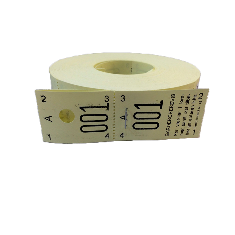 Ferco NR. 48 garderobenumre med 2 x 500 ark i gul